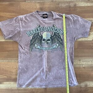 Vintage Harley-Davidson Men's Lavender Skull Graphic Tee